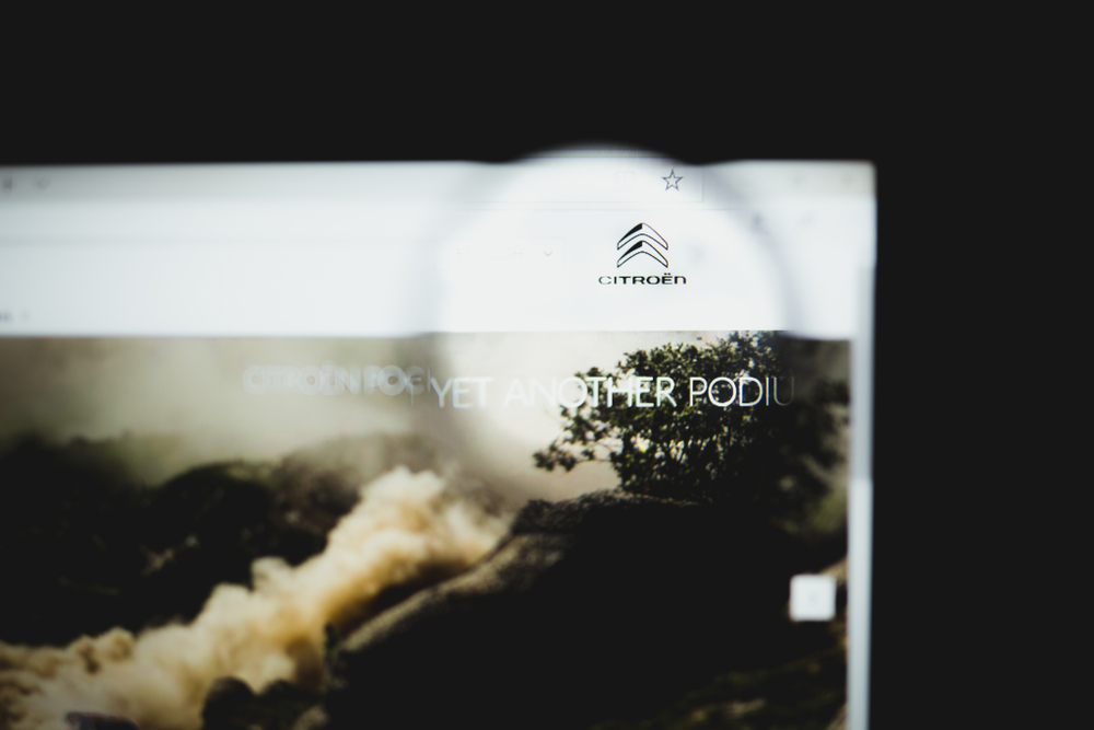 Citroën website, hjemmeside