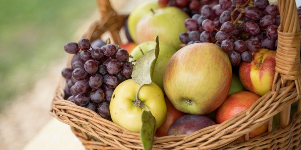 frugt, fruit, kurv, basket
