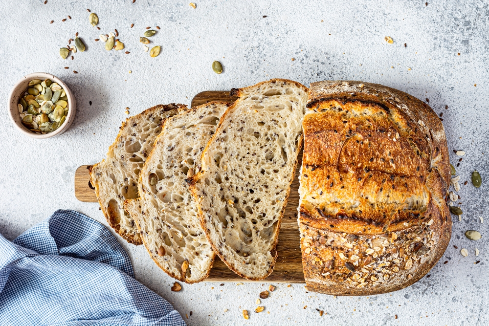 Homemade,Whole,Grain,Wheat, sliced Bread,brød, brødskive