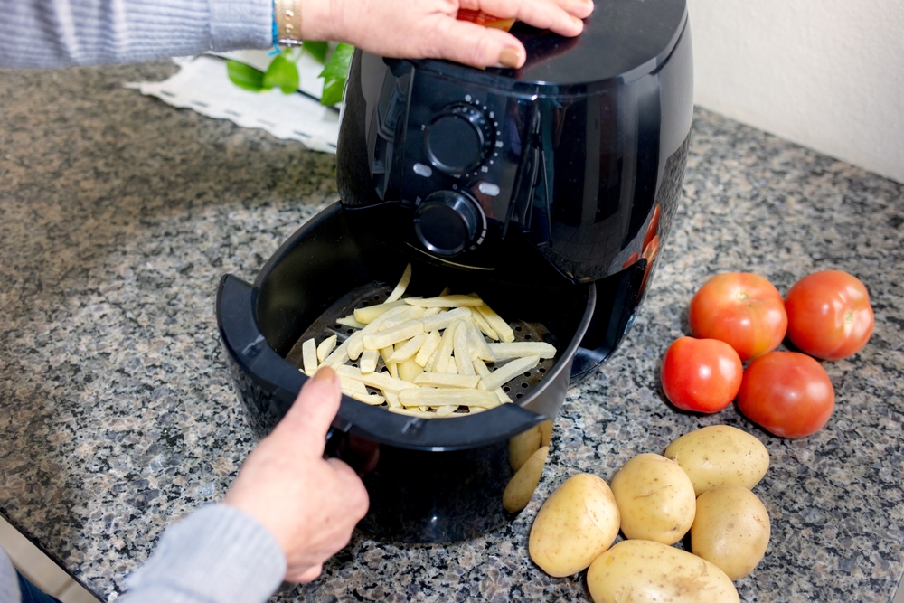 Pommes Frites, Airfryer, potato, potet, kartofler, tomat