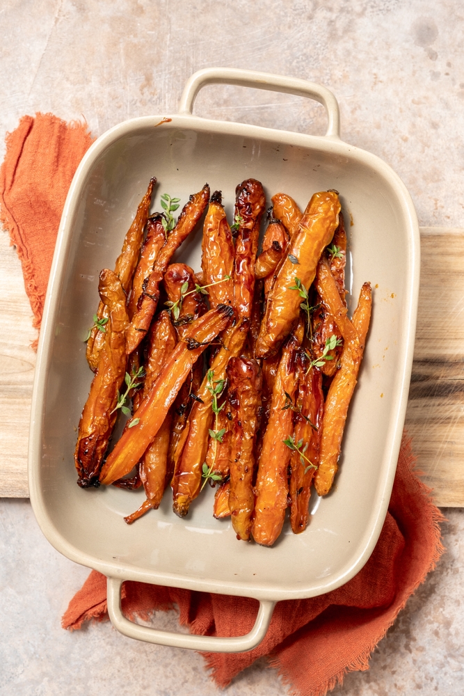 gulerøtter, carrots, honning, honey, glazed