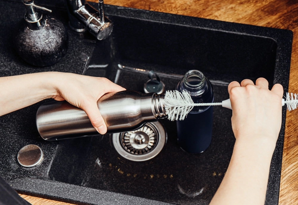 reusable, bottle, drinking, water, drikkedunk, drikkeflaske, vand, vann, vannflaske, rengøring, rengjøring, børste, brush
