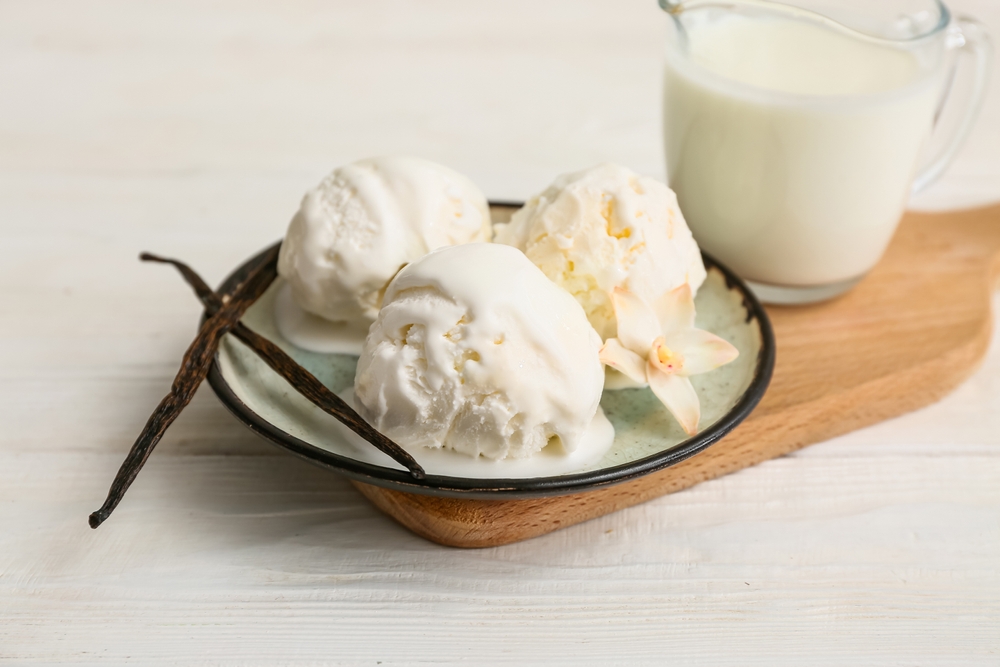 is, ice cream, vanilje, vanilla