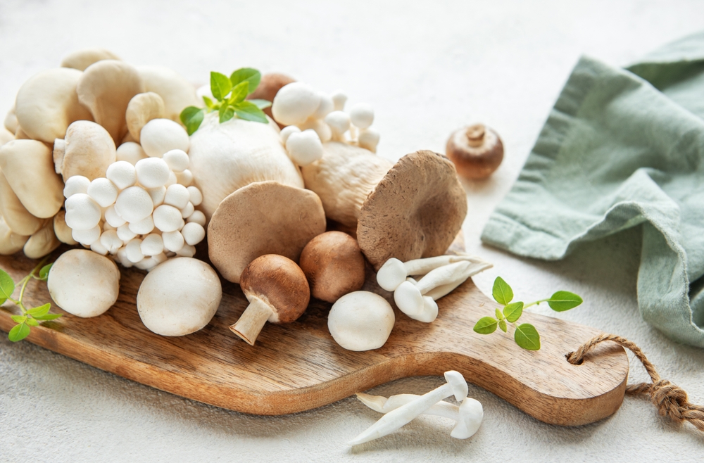 Assortment,Of,Various,Raw,Mushrooms,Champignon, svampe, sopp, sjampinjong