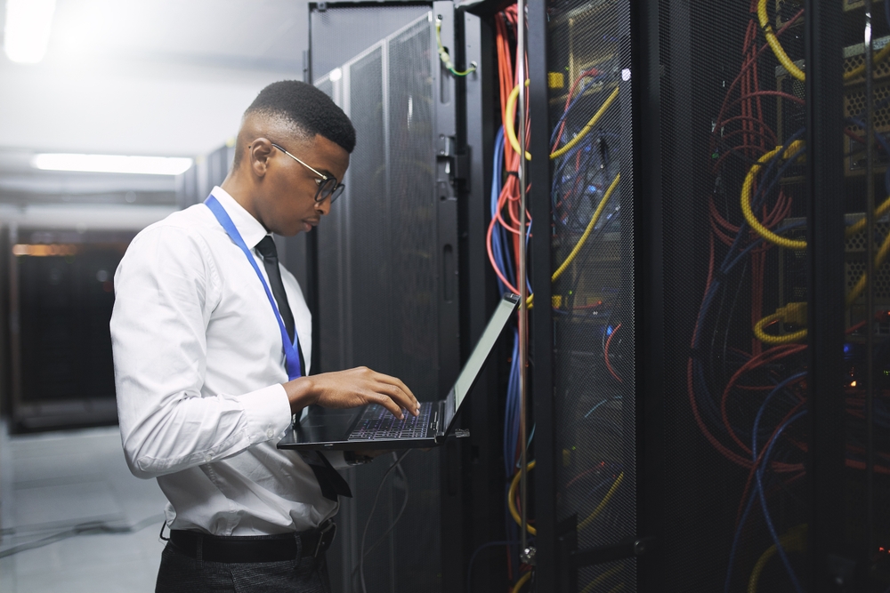 Male Engineer,Data,Security,Network,IT System,Issues,Servers