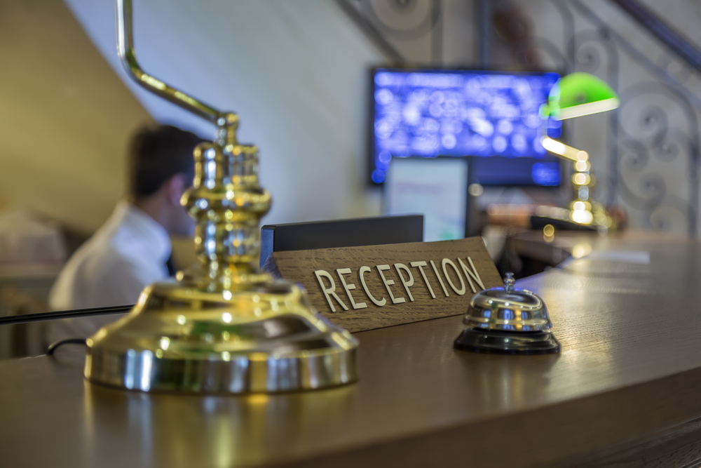 Hotel,Reception,Counter,Desk,Bell, front desk, reseption, resepsjon, hotell