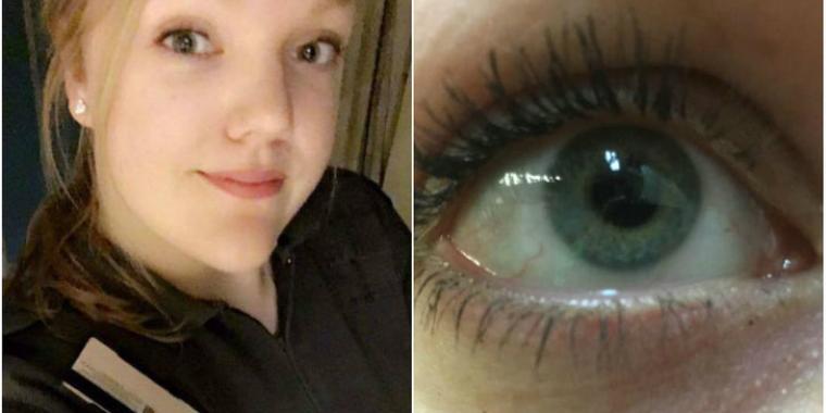 Nicolee tog et selfie i elevatoren: Bemærker uhyggelig detalje bagefter