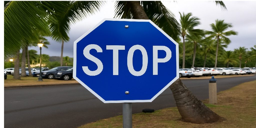 Kun få bilister er klar over, hvad det blå stopskilt betyder