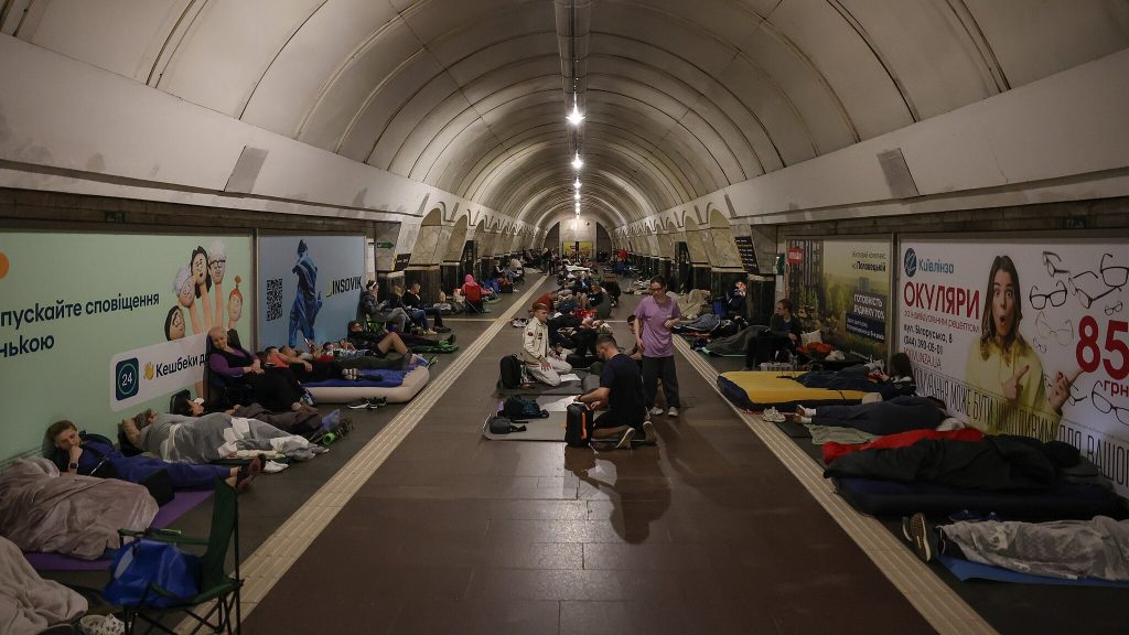 Kyiv Metro during air alert,