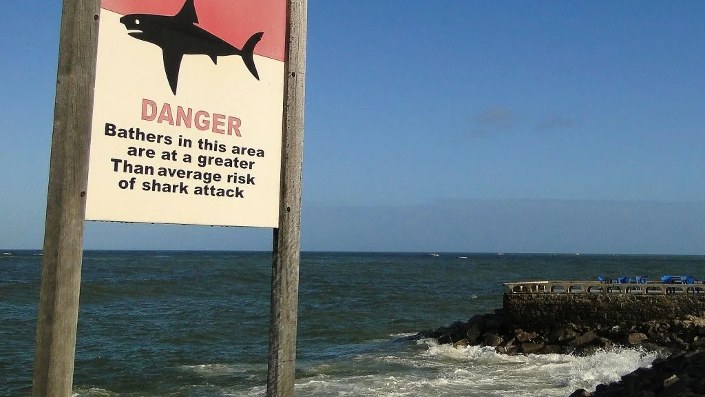 Sign Warning Bathers of Shark Danger
