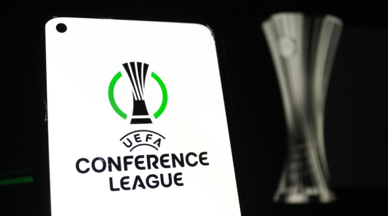 The,Uefa,Conference,League,Logo,On,A,Smartphone,Screen,With