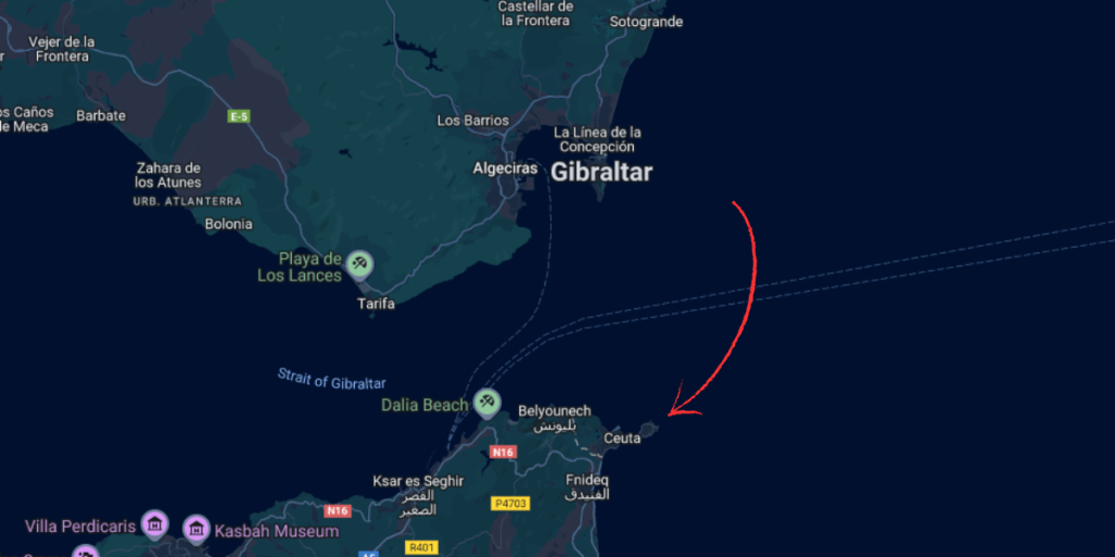 Ceuta, map
