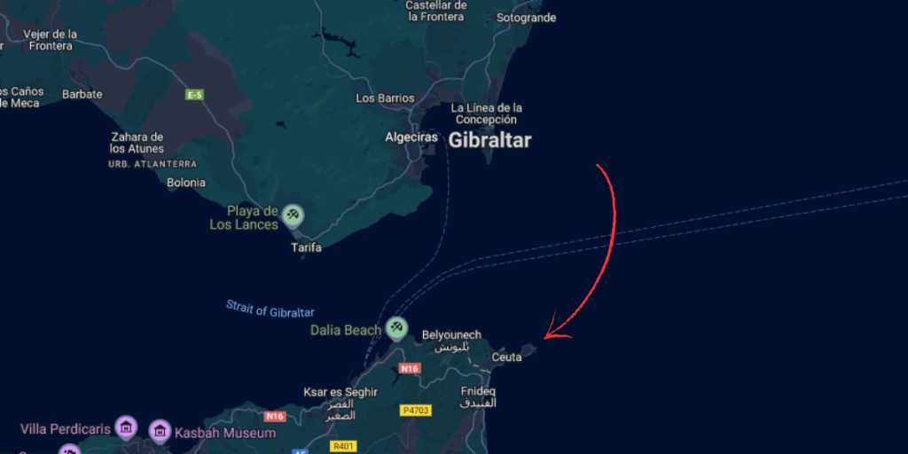 Ceuta, map