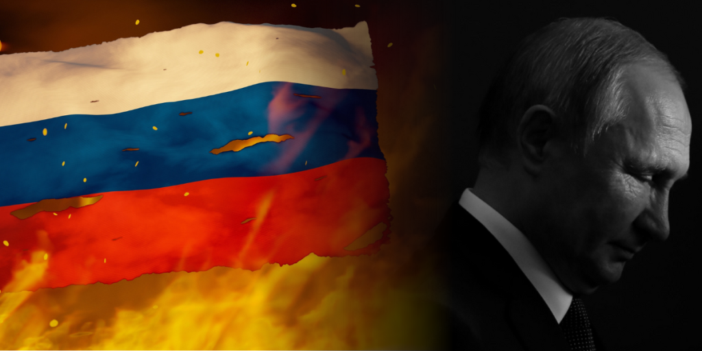 Russia, burning, Putin