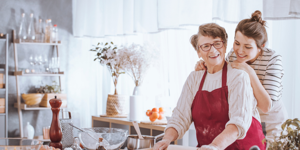 ældre jul datter familie senior