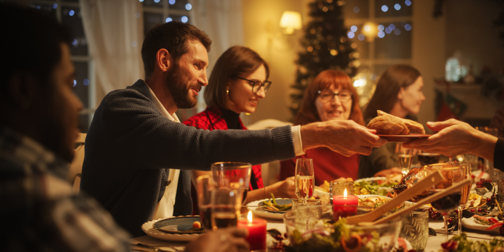 Christmas dinner table julebord familie jul