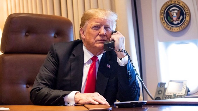 Donald Trump abroad Air Force One