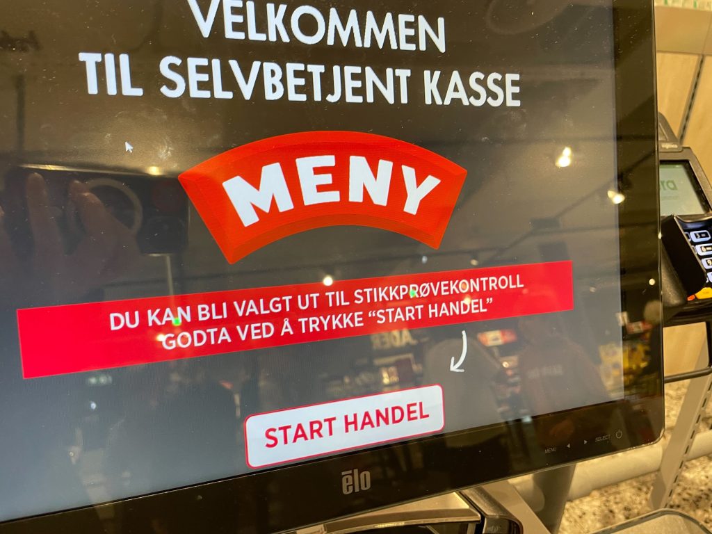 Meny, matbutikk, madbutik, dagligvarer, groceries, Selvbetjent kasse