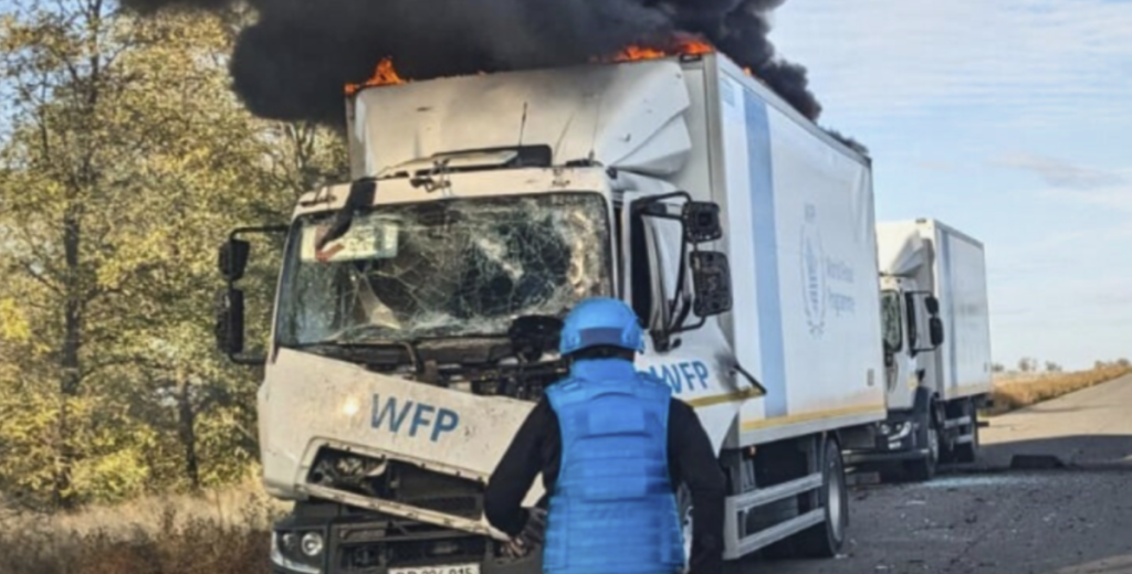 ukraine aid convoy bombed