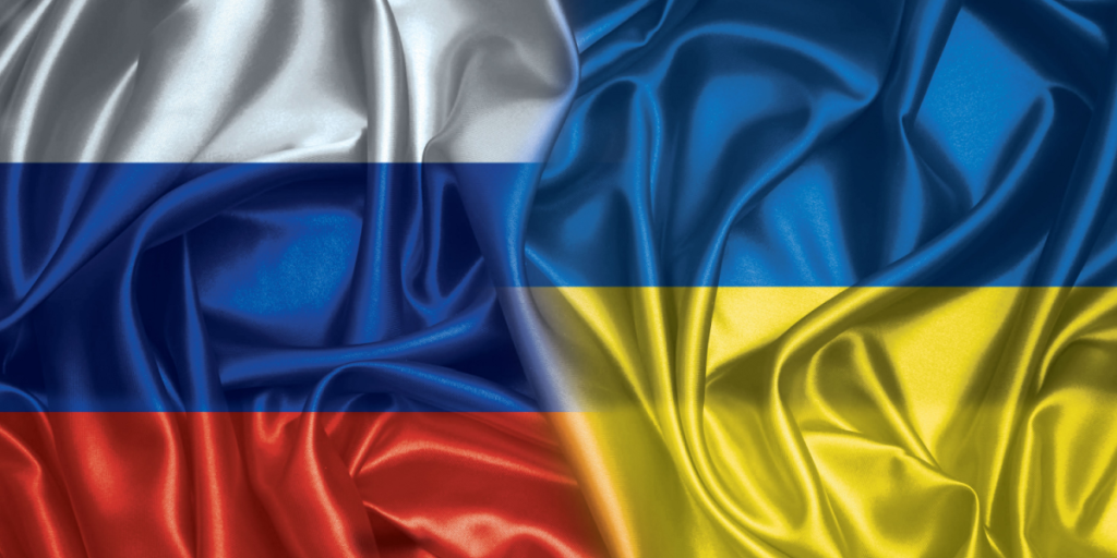 Russia, Ukraine, flags