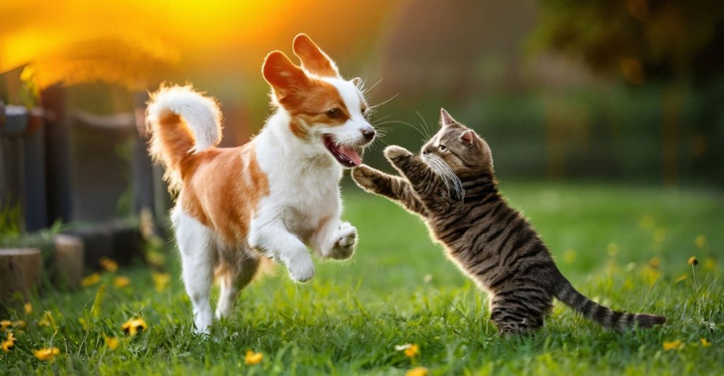 Cat, dog, katt, hund