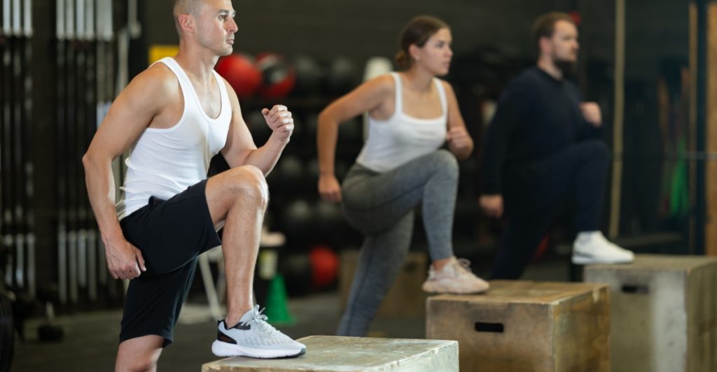 Workout, training, step-ups