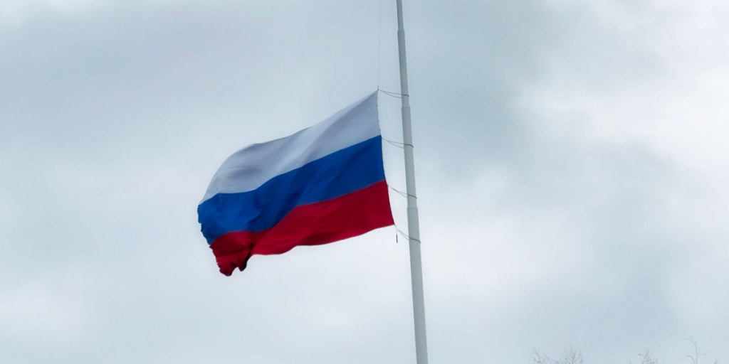 Russia, flag, half mast