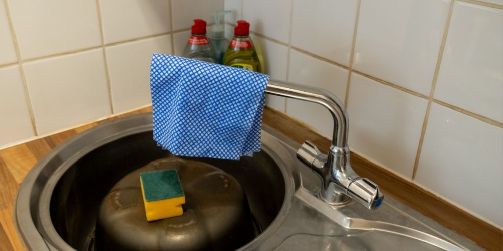 Karklud, vask, håndvask, rengøring, køkken, svamp