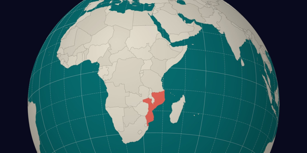 Mozambique, world, map