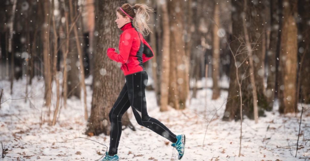 Winter, snow, running