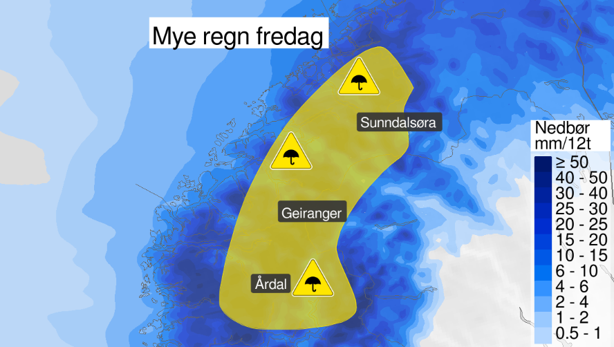 været, regn, Norge