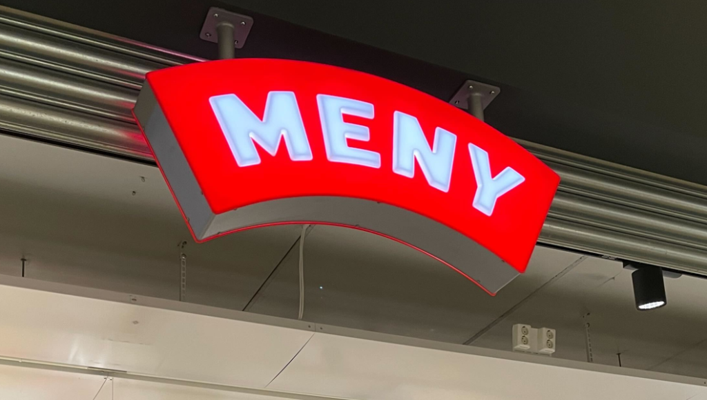 Meny, matbutikk, madbutik, dagligvarer, groceries