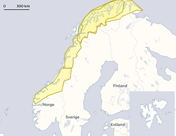 gult, farevarsel, Norge