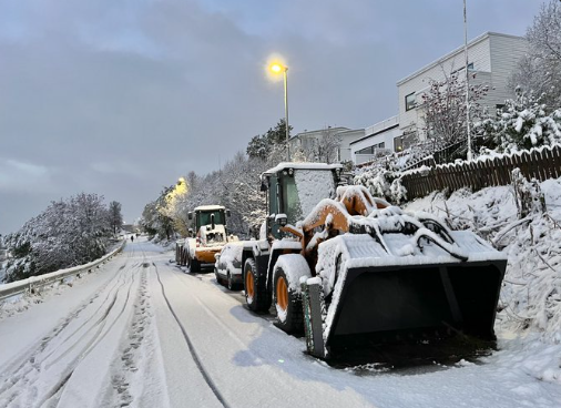 Snø i Tromsø Norge, brøytebil, sne, snow, vinter, winter