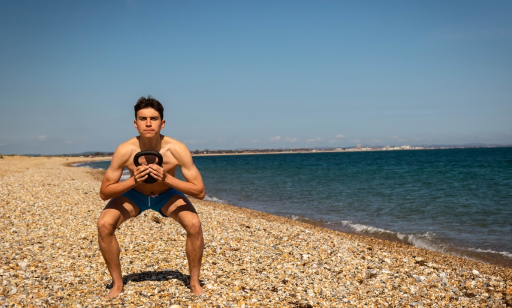 Squats, young male