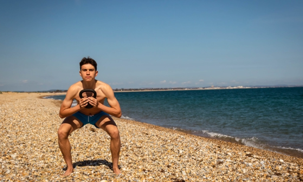 Squats, young male
