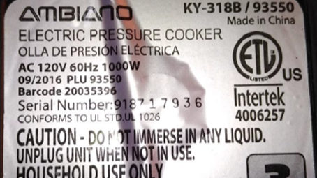 Ambiano Electric Pressure Cookers