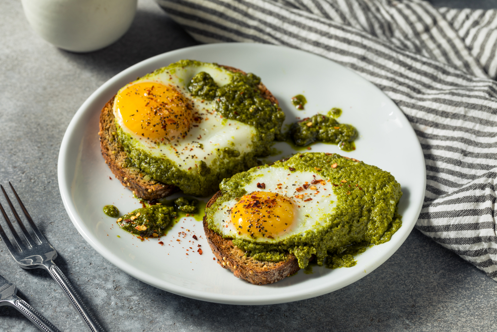 Healthy,Pesto,Egg,Toast, fried, eier, æg