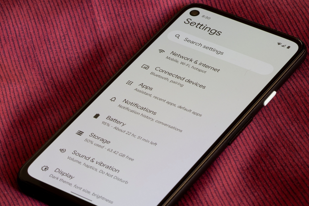 Android settings, smartphone, telefon, indstillinger