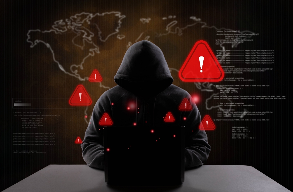 System,Hacked,Warning,Alert,On,Notebook,(laptop).,Cyber,Attack,Dark web,black market