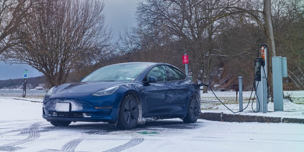tesla, elbil, vinter