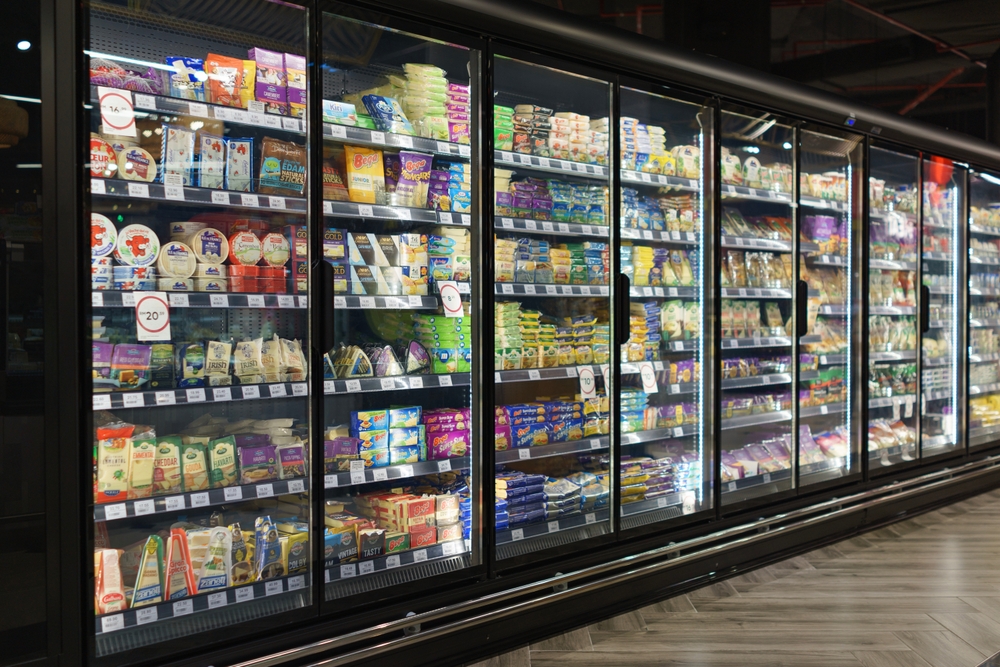 ost, køler, supermarked