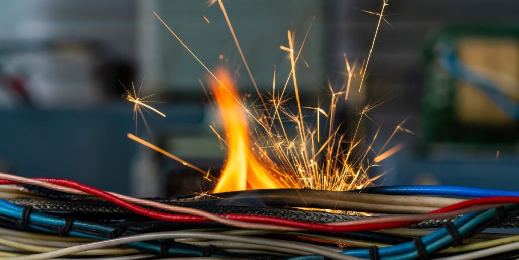 power surge electricity wire