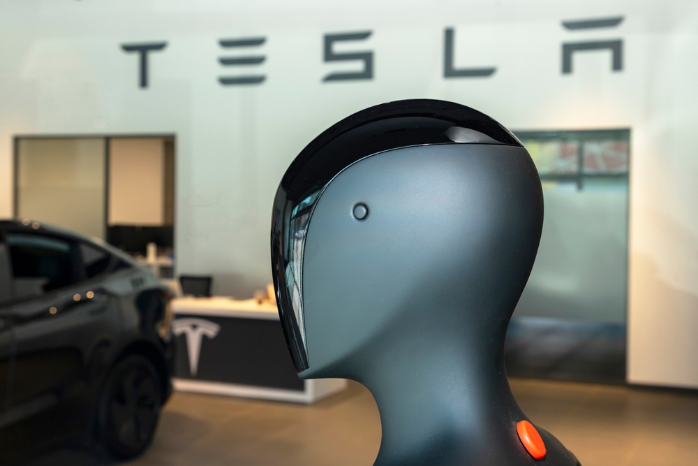 Futuristic,Tesla,Bot,Optimus,Humanoid,Autonomous,Robot,Close,Up,AI