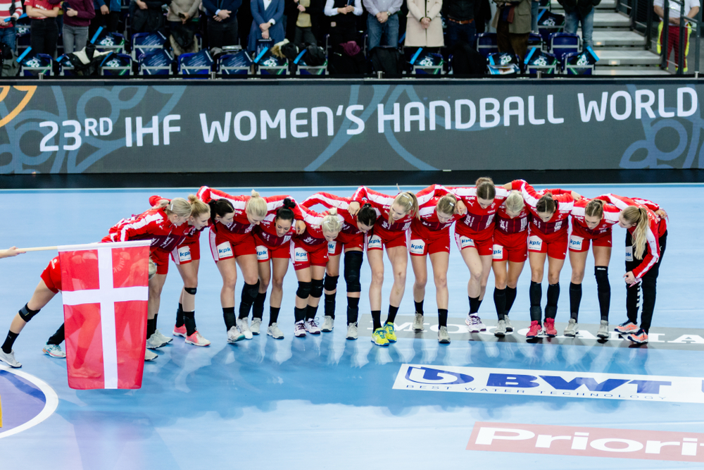 Danish,Team,Presentation,At,The,Start,Of,Women,Handball,Game
