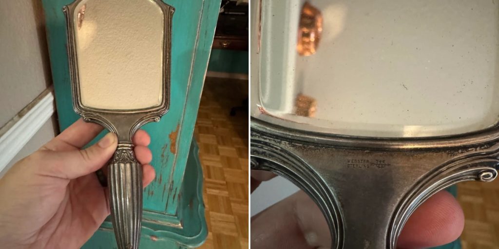 Mand finder spejl fra 1950’erne i genbrugsbutik: 2 indgraverede ord får ham til straks at købe det