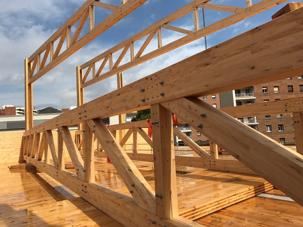 Wood building