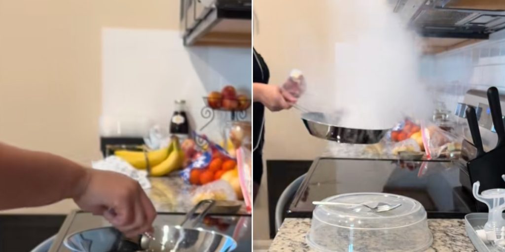 Kvinde filmer sig selv, mens hun laver morgenmad: Så sker det, der bare ikke må ske