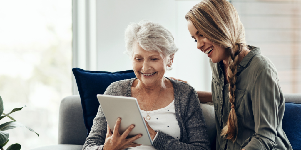 Ældre hjælp digital familie