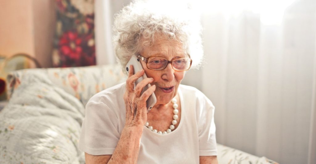 Old woman phone call